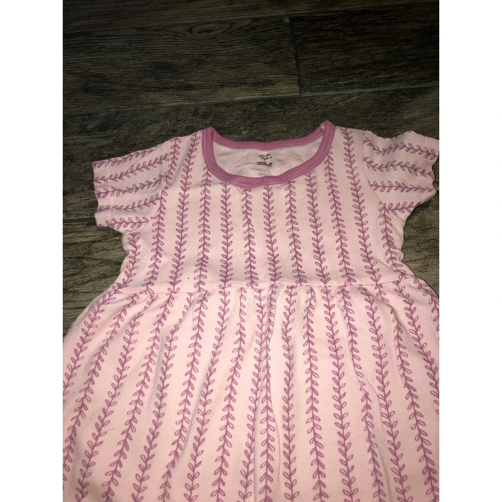 Touched by Nature girls Sz 4T 4 Toddler Pink‎ Organic Cotton Dress Short Sleeve